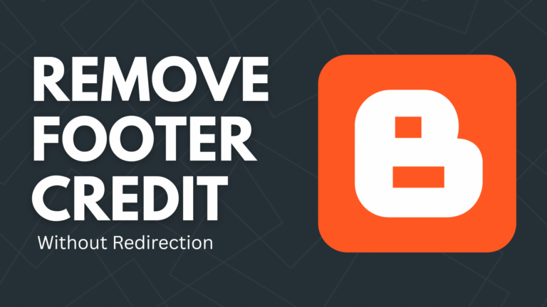 How to Remove Footer Credit of Premium Blogger Templates Without Redirection.
