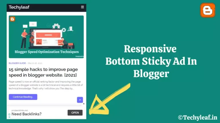How to add Responsive Bottom Sticky Ads in Blogger