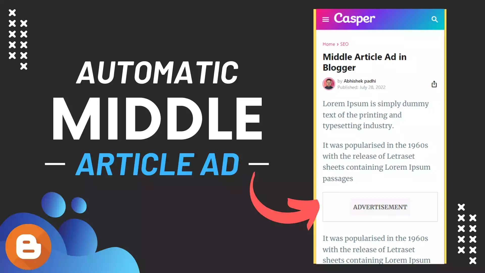 How to Add Middle Article Ads in Blogger (Google Adsense)