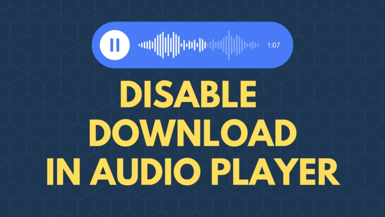 How can I disable the download button from HTML audio player ?