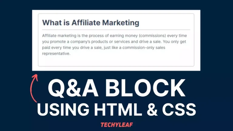How to add a Q&A Block in Website using HTML & CSS
