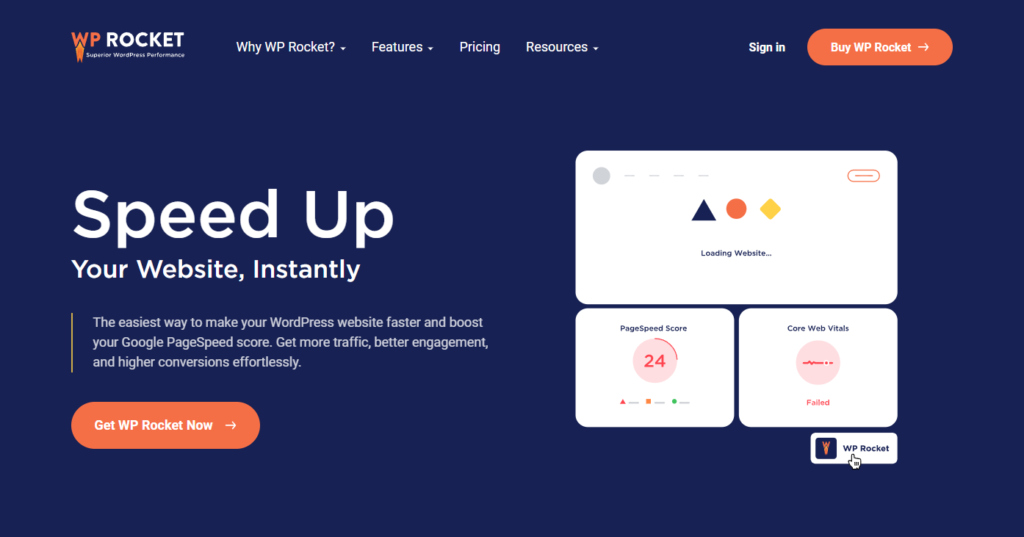WP Rocket Wordpress performance plugin